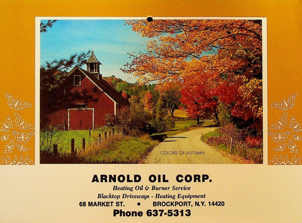 Arnold Oil Corp 1984 Calendar Brockport NY Heating Oil & Burner Service