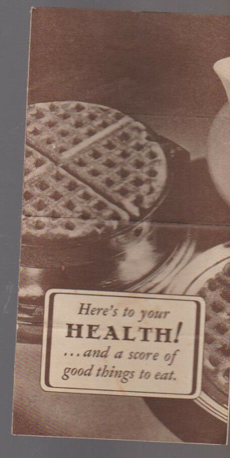 Here's to Your Health Score of Good Things to Eat Brochure Wheatsworth 1933