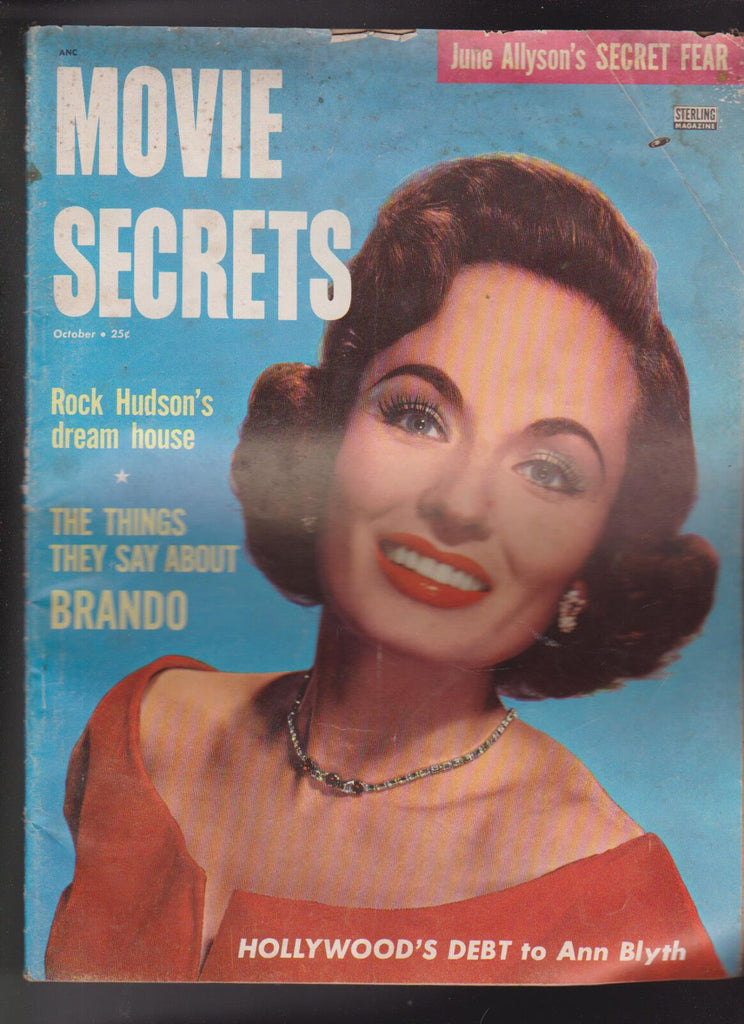 Movie Secrets October 1955 Rock Hudson Ann Blyth June Allyson Marlon Brando