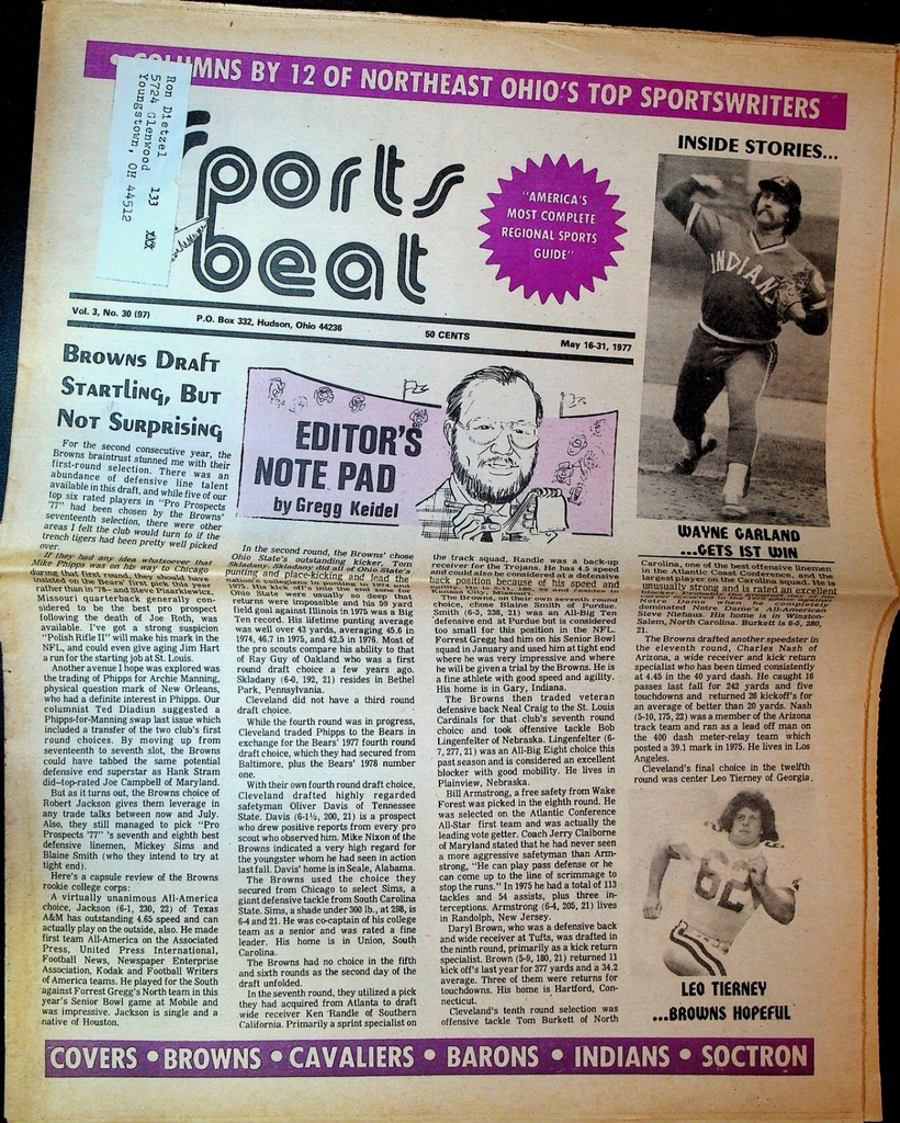 Sports Beat Magazine May 16 1977 Wayne Garland Leo Tierney