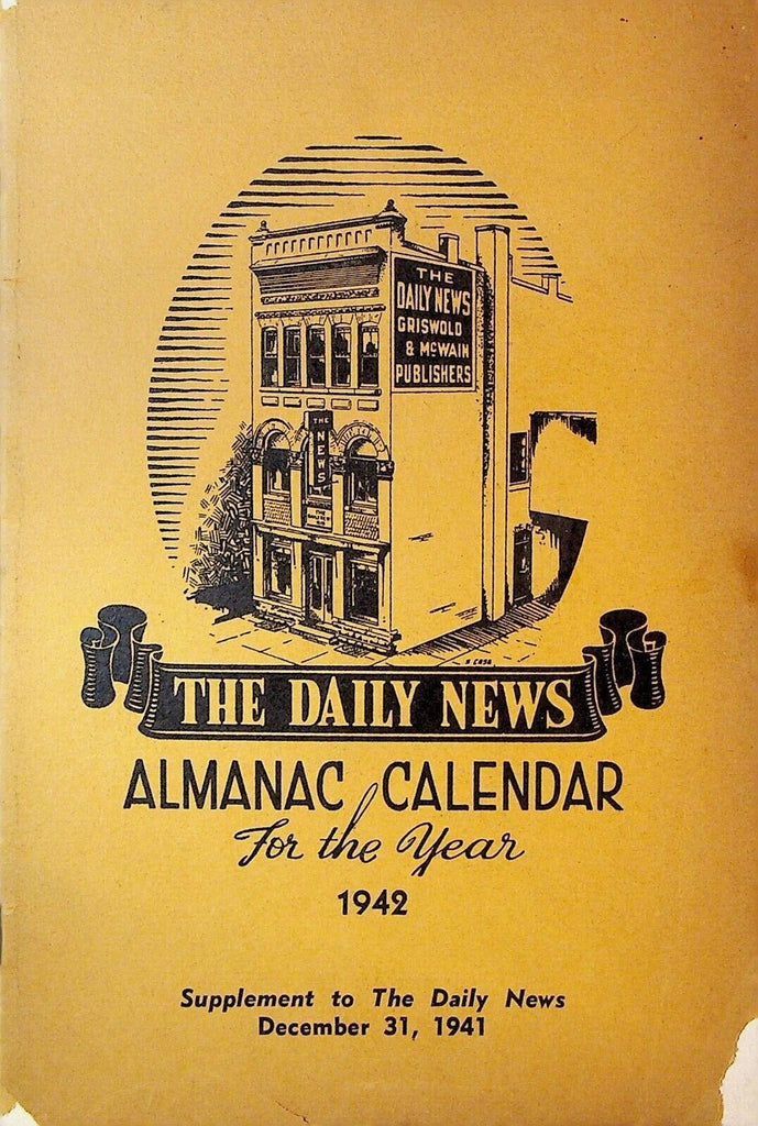 Batavia Daily News Almanac Calendar 1942 Local History Upstate NY