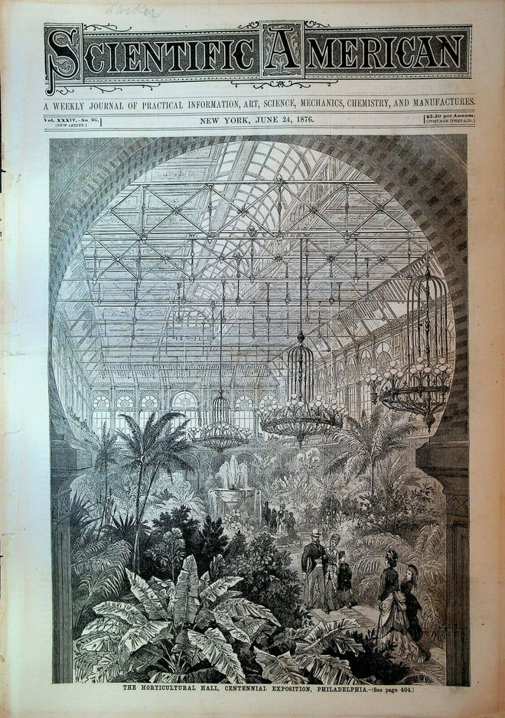 Scientific American June 24 1876 Ellis Island Centennial Exposition