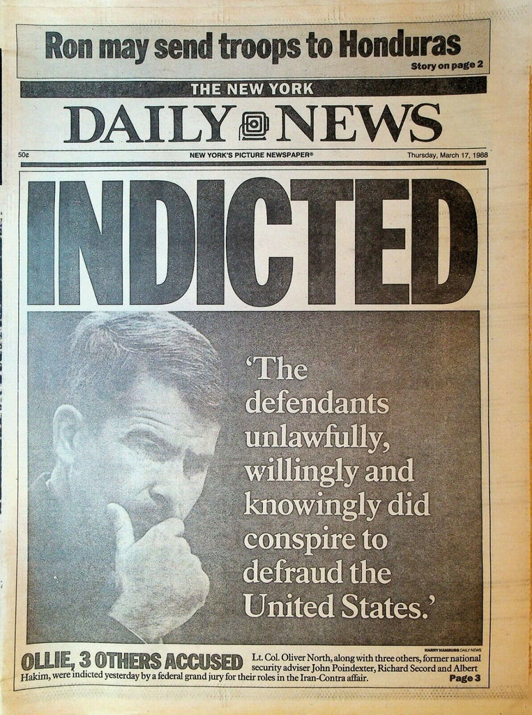 New York Daily News March 17 1988 Ollie North Robert Chambers Preppy Killer