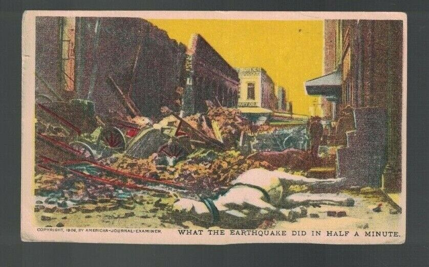 What the Earthquake Did in Half a Minute Postcard 1906 San Francisco