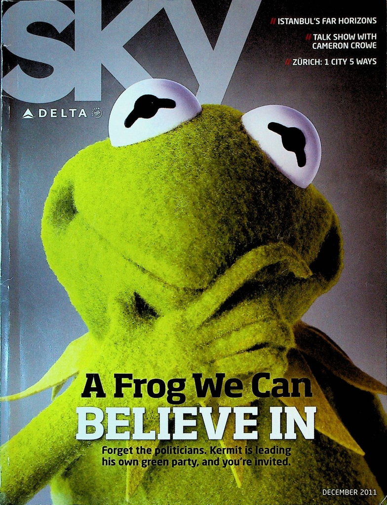 Delta Airlines Sky Magazine December 2011 Kermit the Frog Muppets Cameron Crowe