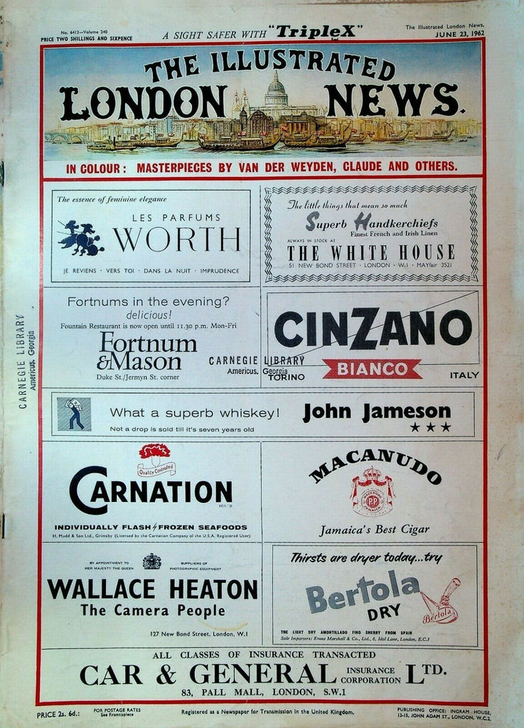 Illustrated London News Magazine June 23 1962 Frank Sinatra King Hussein