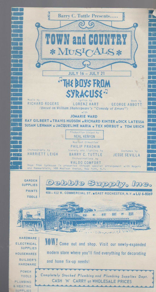 The Boys from Syracuse Town & Country Program 1960s Jomarie Ward