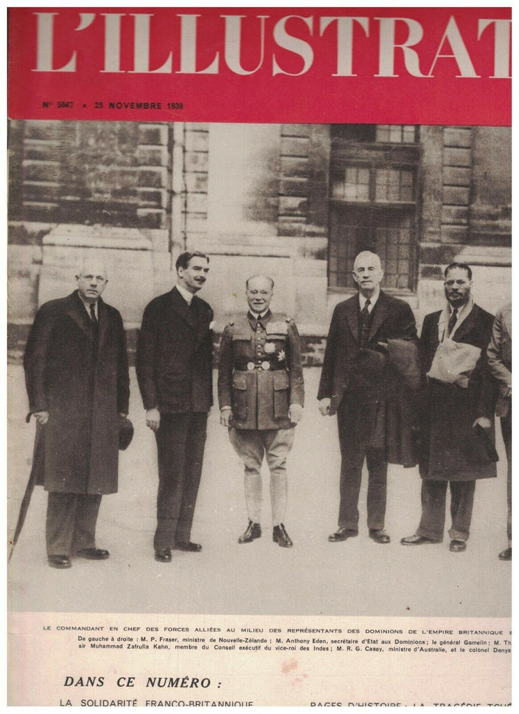 L'Illustration Magazine November 25 1939 Sudan World War II M Anthony Eden
