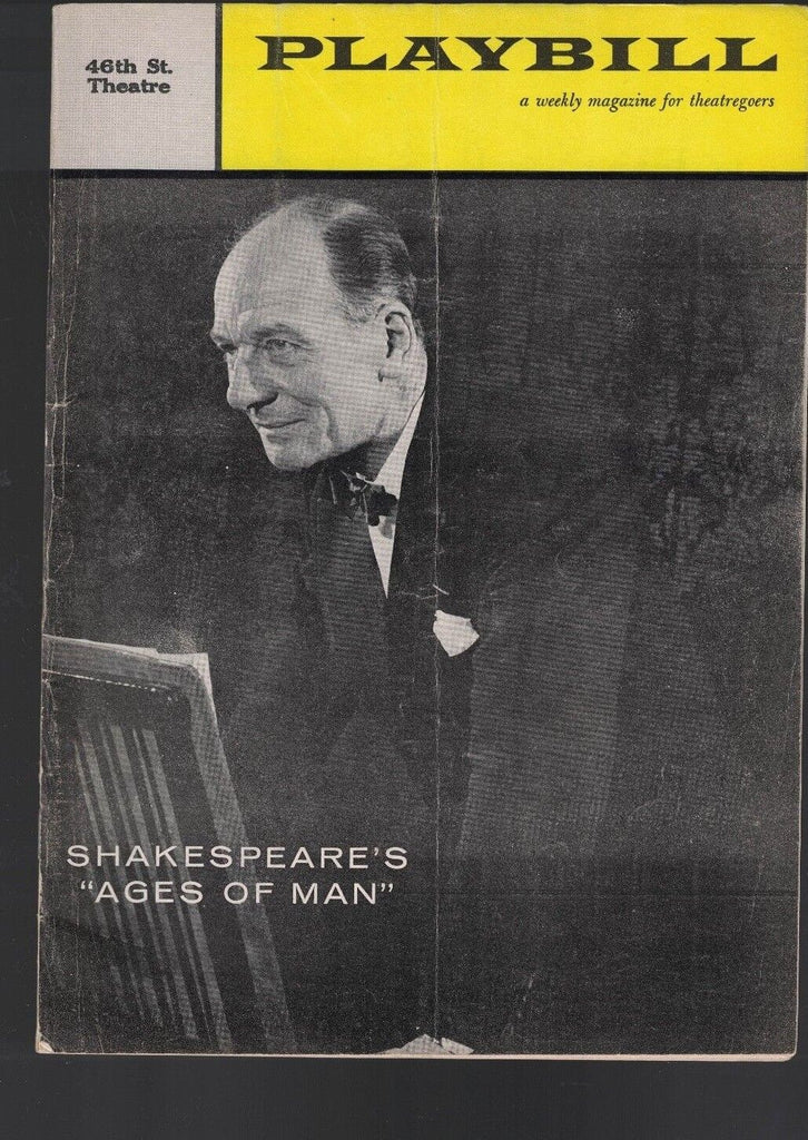 William Shakespeare's Ages of Man Playbill January 12 1959 John Gielgud