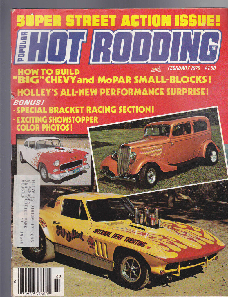 Popular Hot Rodding Magazine Bracket Racing Street Action Issue February 1976