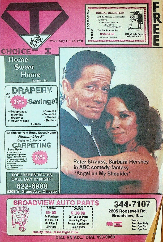 People's TV Choice Magazine May 11 1980 Chicago Peter Strauss Barbara Hershey