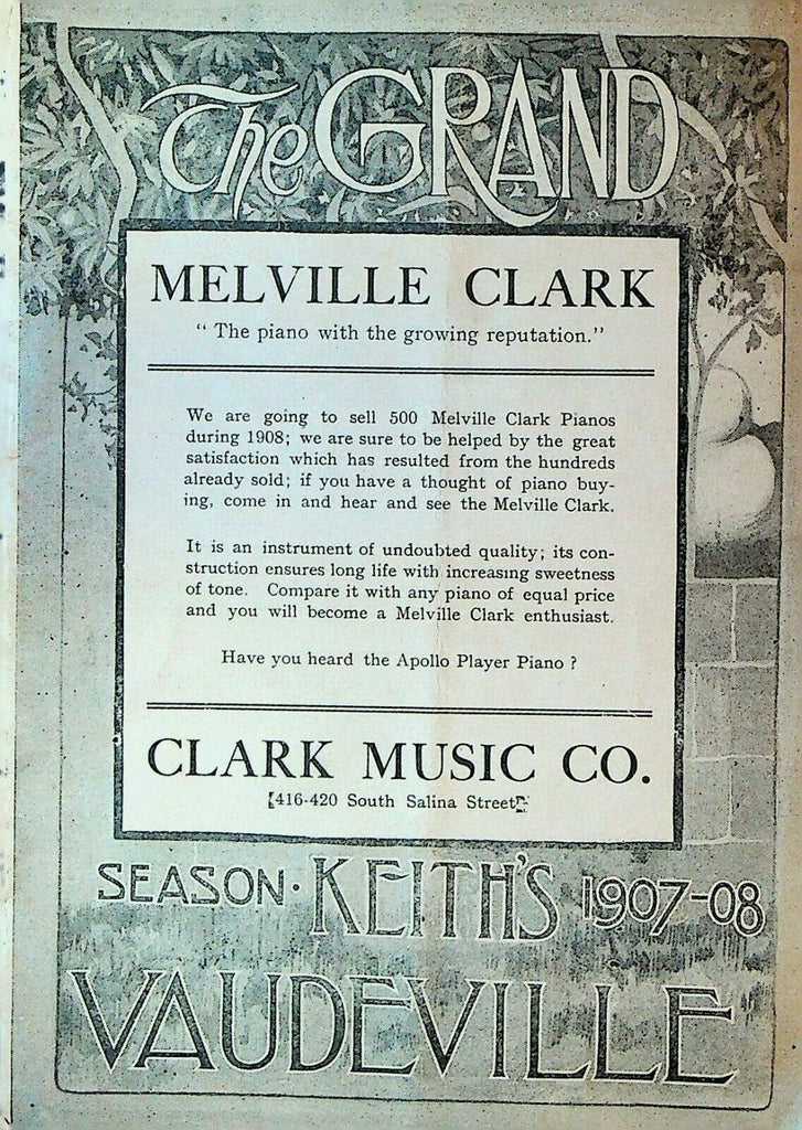 Keith's Vaudeville Program The Grand Syracuse January 13 1908 Charles Kenna
