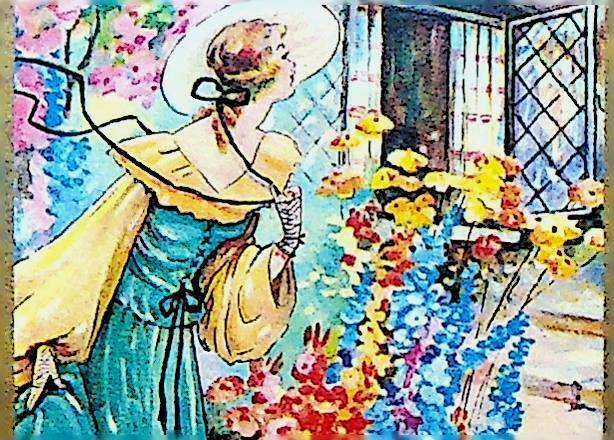 Raphael Tuck & Sons Calendar 1949 Woman with Hat Flowers C-24