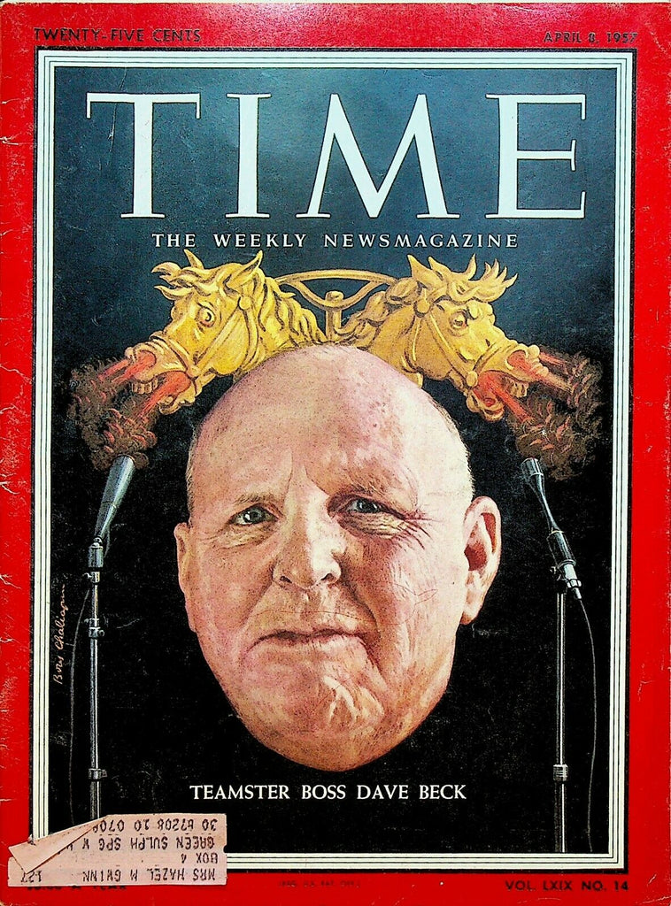 Time Magazine April 8 1957 Teamsters Dave Beck Elvis Presley Seaton Pippin