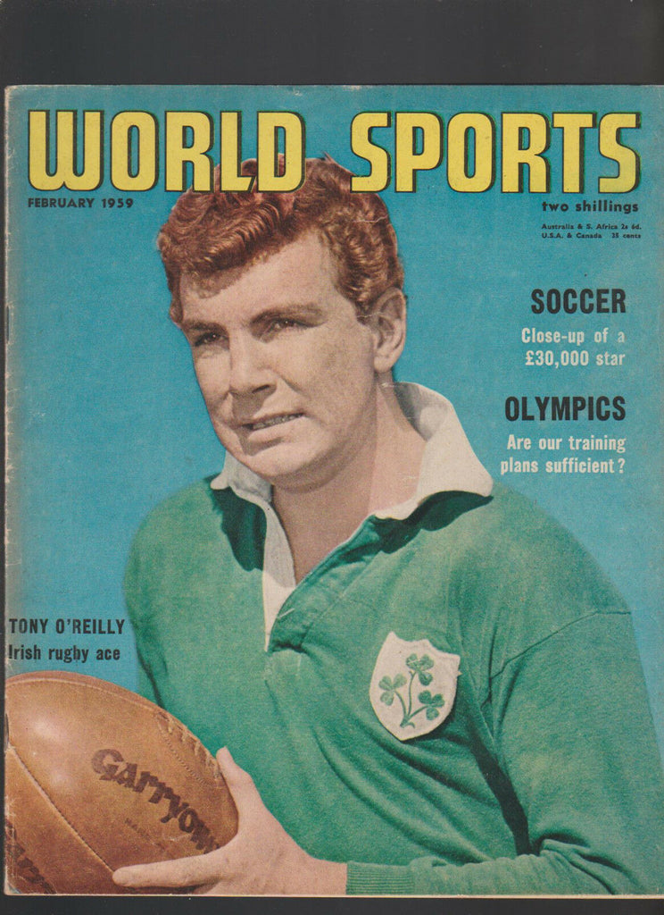 World Sports Magazine February 1959 Tony O'Reillly Irish Rugby Bryn Jones