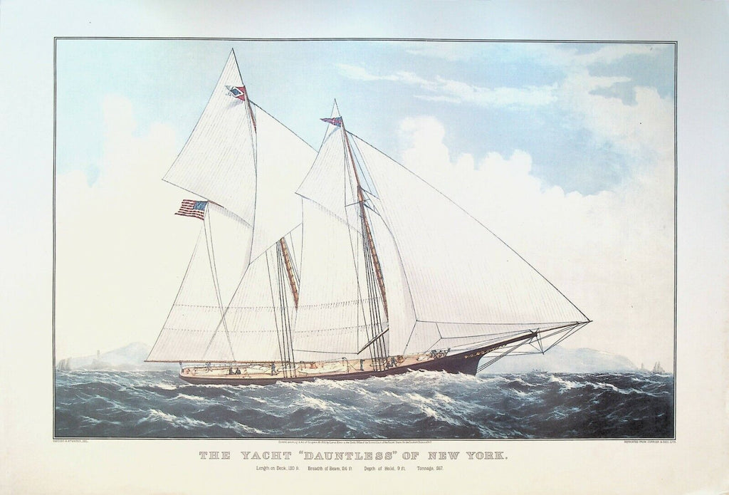 Currier & Ives Calendar Topper 1956 Yacht Dauntless of New York