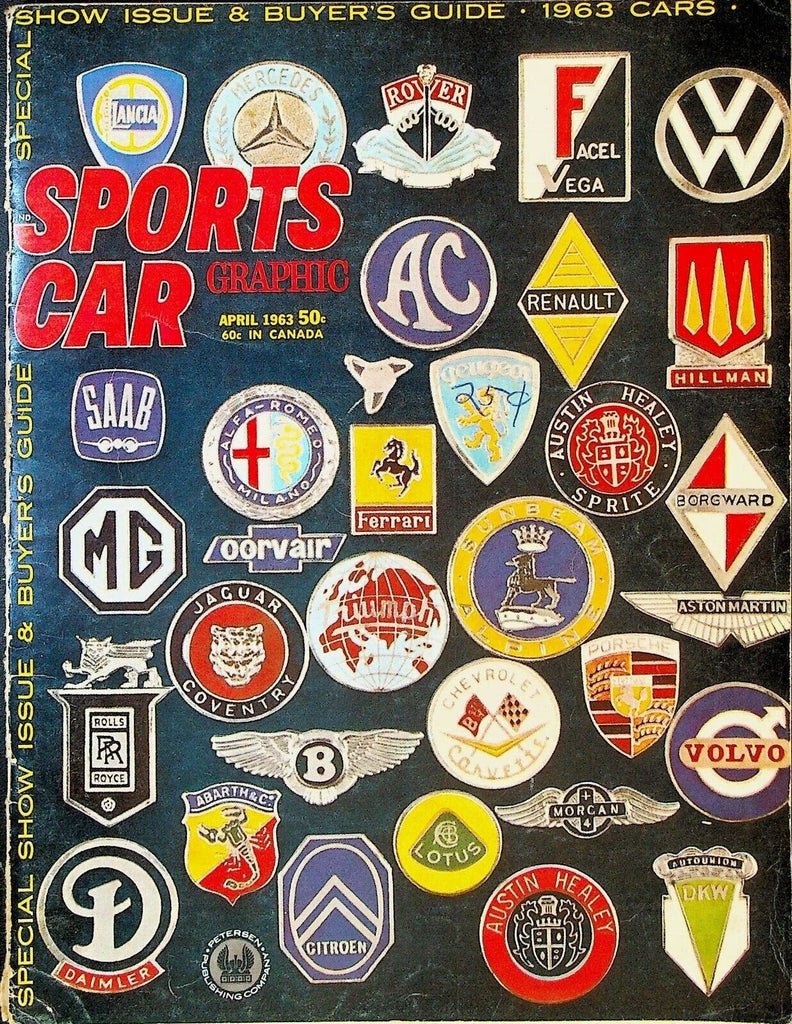Sports Car Graphic Magazine April 1963 New Car Shows Racing Prestige