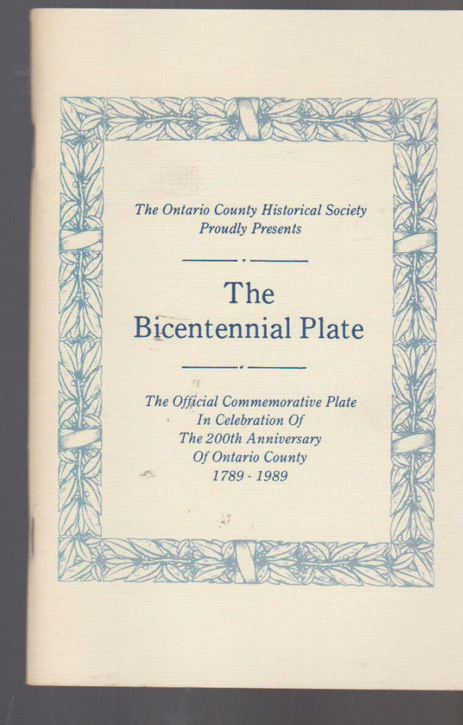 Ontario County Historical Society NY Bicentennial Plate Booklet 1989