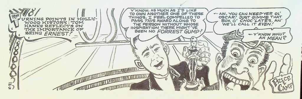 Tom Hanks Forrest Gump Ernest P Worrell Parody Original Art Moviola 1994