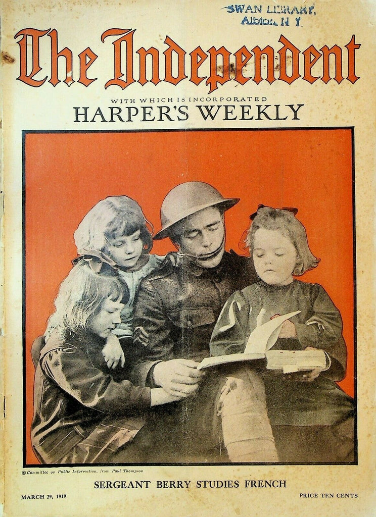 The Independent Magazine March 29 1919 WWI Aftermath League of Nations