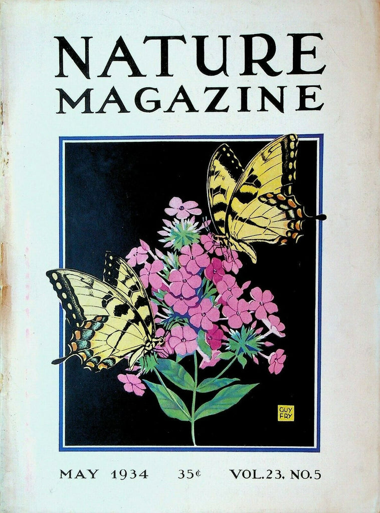 Nature Magazine May 1934 Guy Fry Butterfly Flower Cover Bluebirds