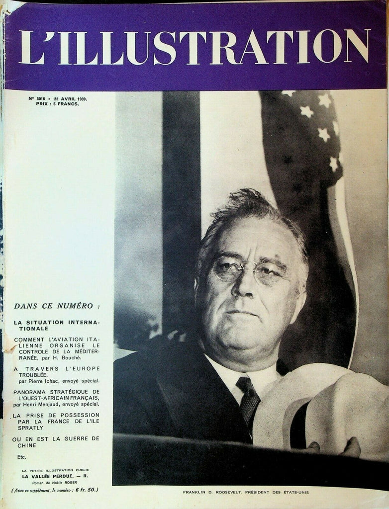 L'Illustration April 22 1939 War in China Italian Airplanes FDR