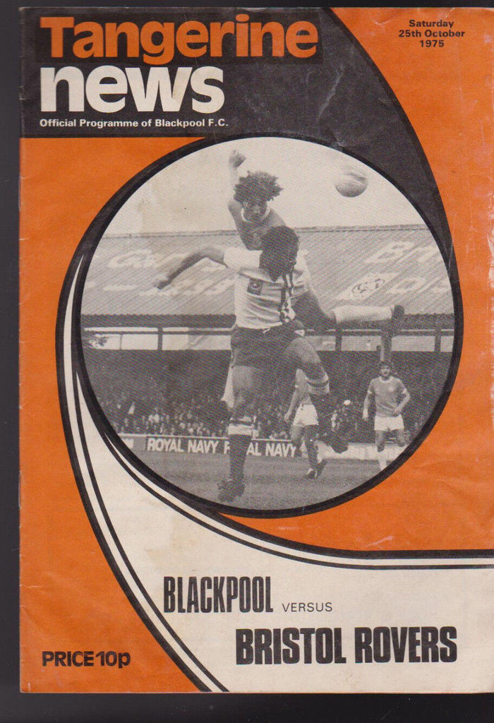 Blackpool FC Tangerine News Match Magazine October 25 1975 Bristol Rovers