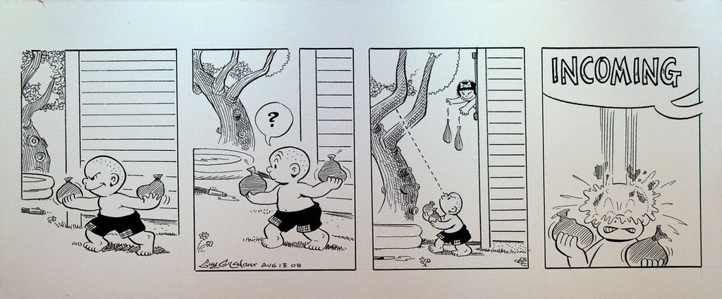 Nancy Comic Strip Original Art Guy Gilchrist August 13 2008 Water Balloon Fight