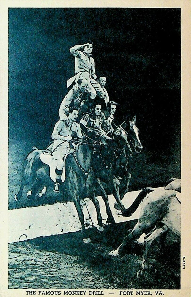 The Famous Monkey Drill Fort Myer Va Postcard Special Weapons Troop 3rd Cavalry