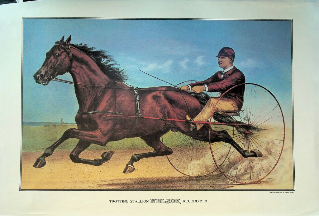 Currier & Ives Calendar Topper 1983 Nelson Trotting Mare Horse