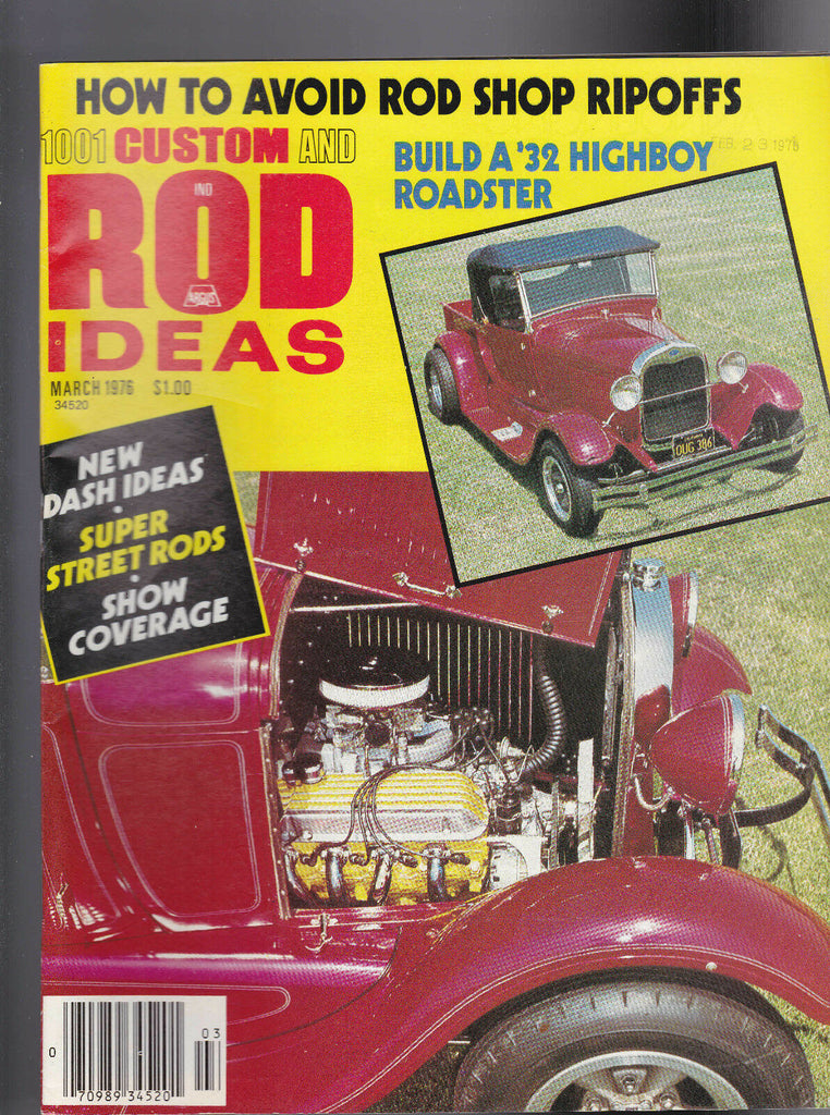 1001 Custom & Rod Ideas Magazine Highboy Roadster March 1976 Free US S/H