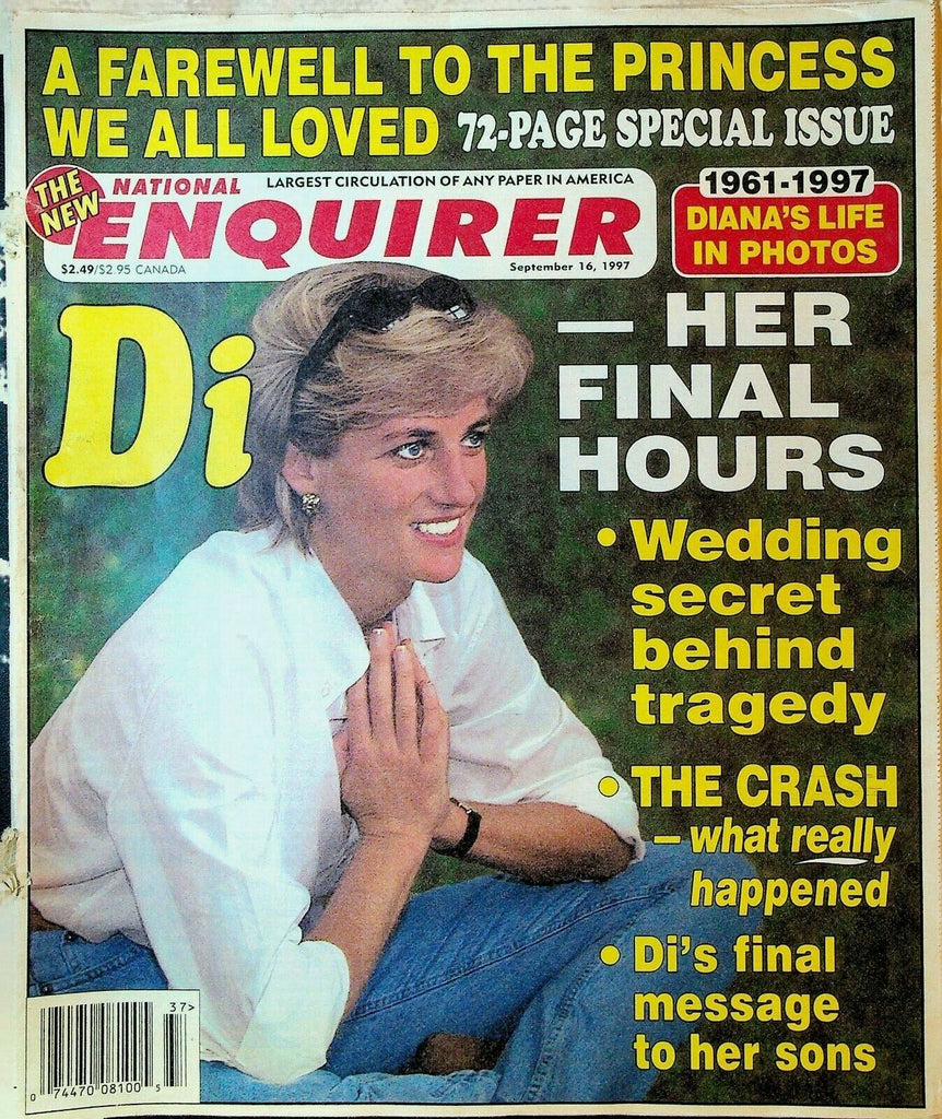 National Enquirer Magazine September 16 1997 Princess Diana Bruce Willis
