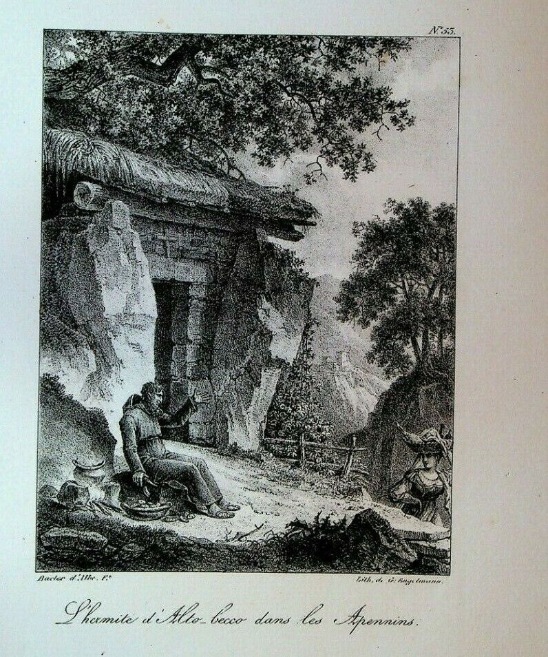 Godefroy Engelmann Lithograph 1820s L’hermite d'Alto-Becco dans les Apennins #35