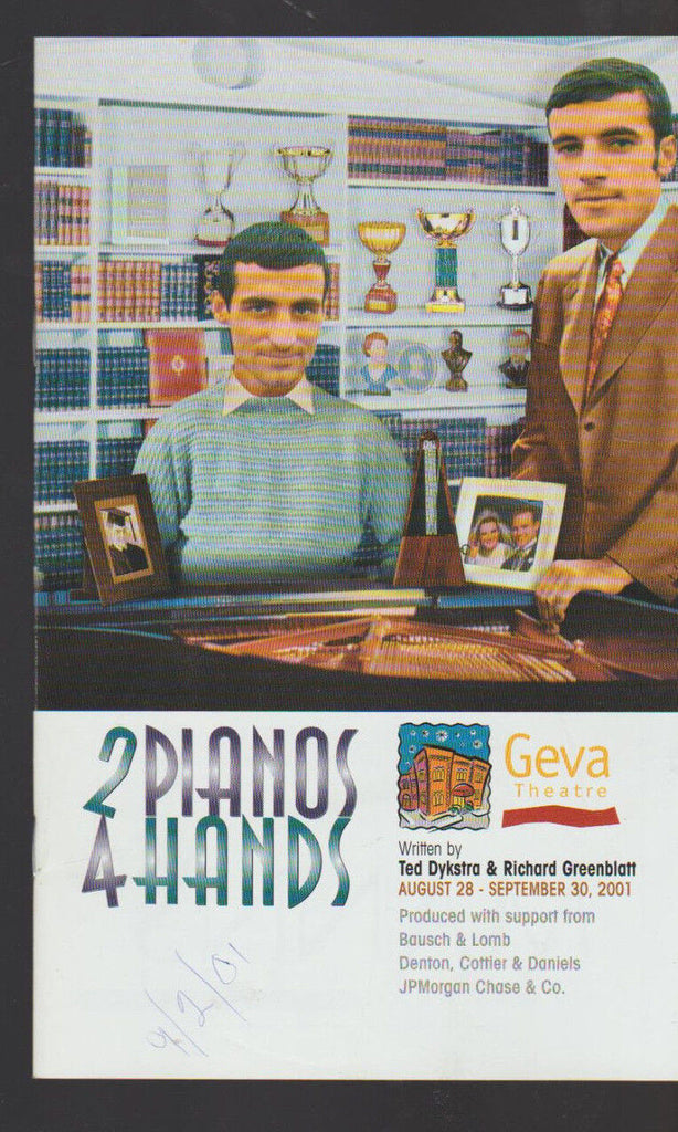 2 Pianos 4 Hands Geva Theatre Program 2001 Ted Dykstra Richard Greenblatt