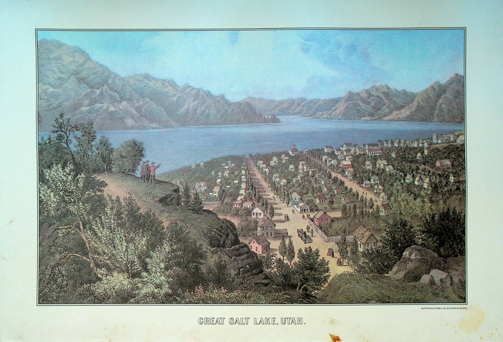Currier & Ives Calendar Topper 1977 Great Salt Lake Utah