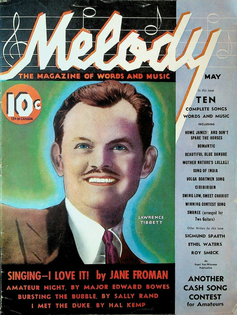 Melody Magazine May 1935 Bing Crosby Lawrence Tibbett Ethel Waters Roy Smeck