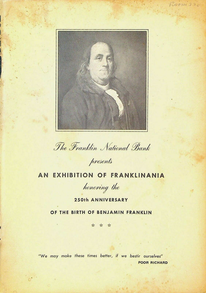 Exhibition of Franklinania 1956 Catalog Benjamin Franklin National Bank