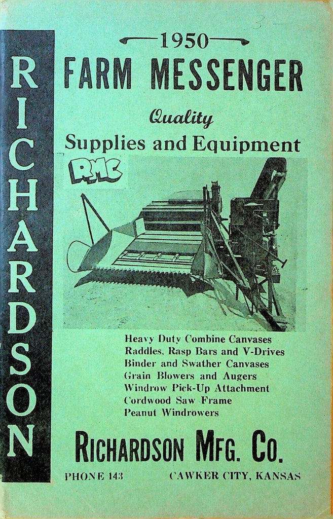 Richardson's Mfg Cawker City Kansas Co-Operative Messenger Farm Supplies 1950
