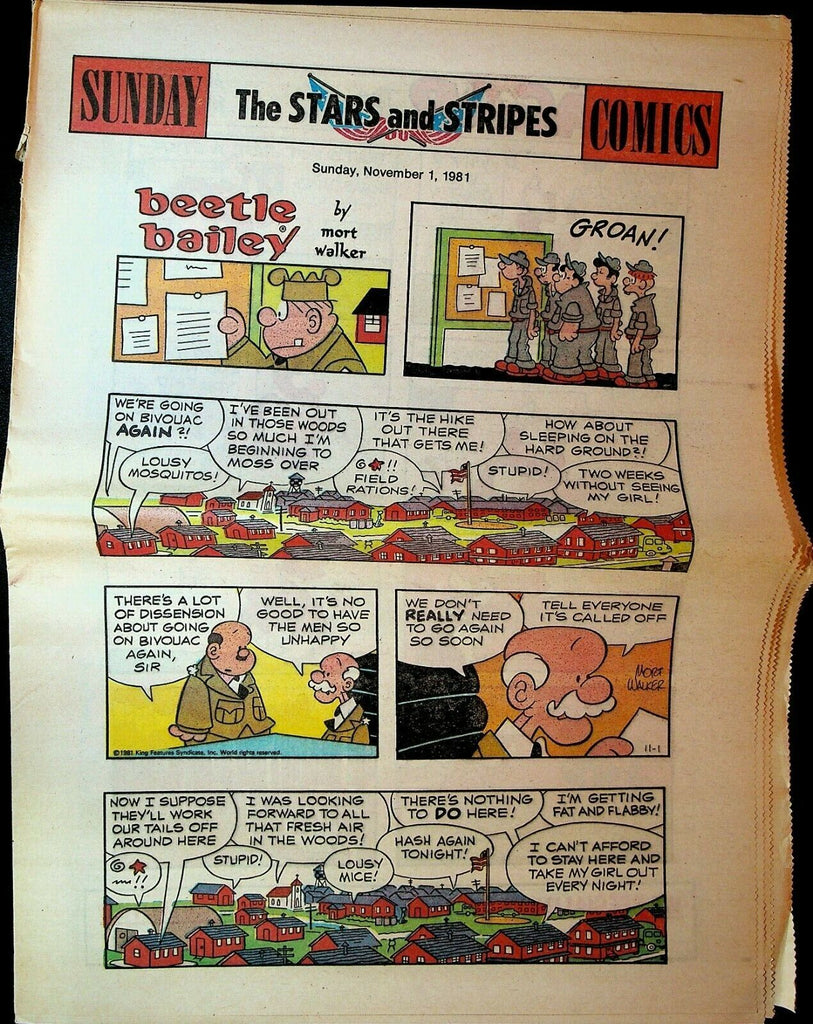Stars & Stripes Sunday Comics Section November 1 1981 Amazing Spider-Man