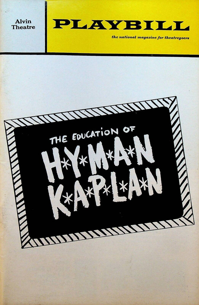 The Education of Hyman Kaplan Playbill April 1968 Tom Bosley Hal Linden