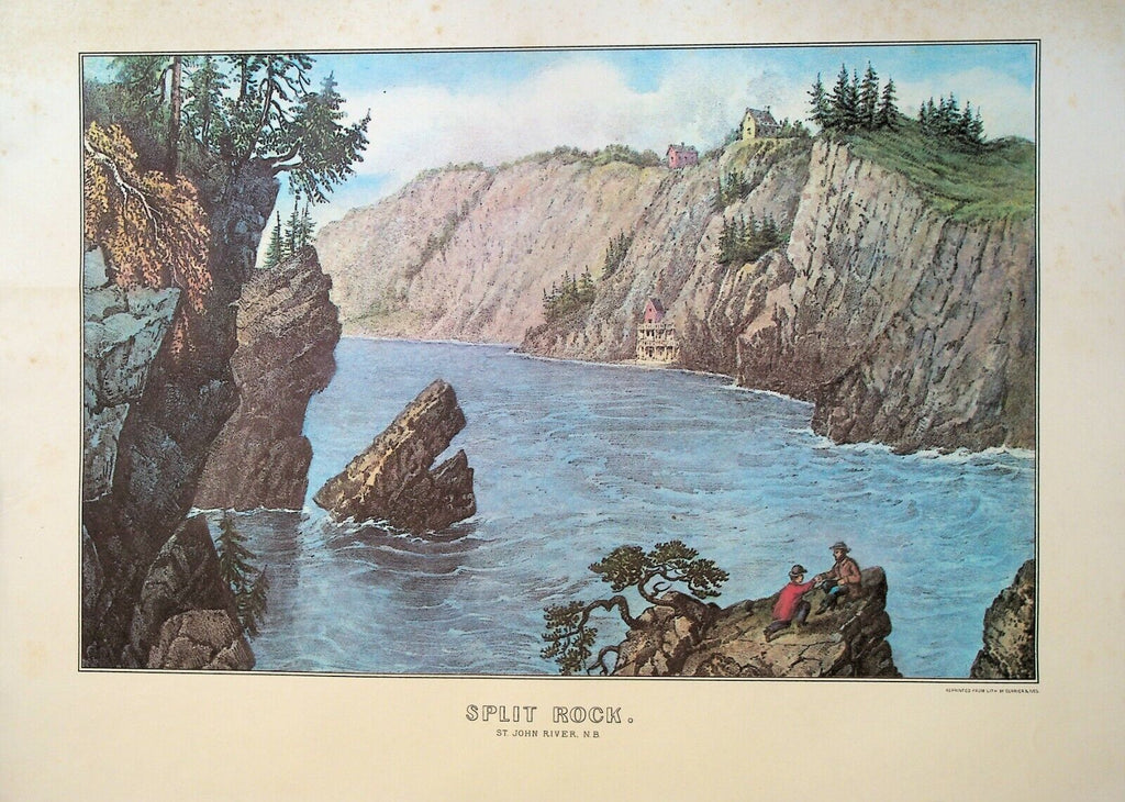 Currier & Ives Calendar Topper 1978 Split Rock St John River NB Canada