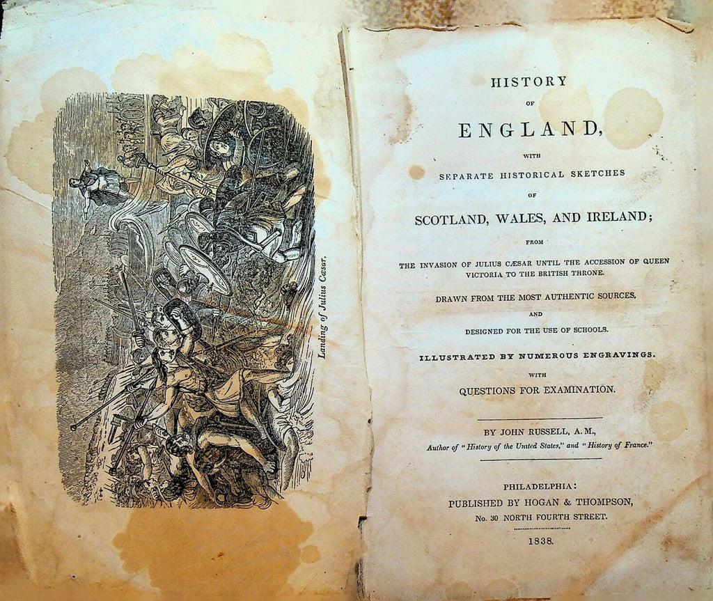 History of England w Sketches of Scotland Wales Ireland 1838 John Russell HC