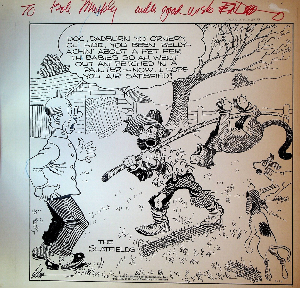 Back Home Again by Ed Dodd Original Comic Strip Art March 10 1939 Panther