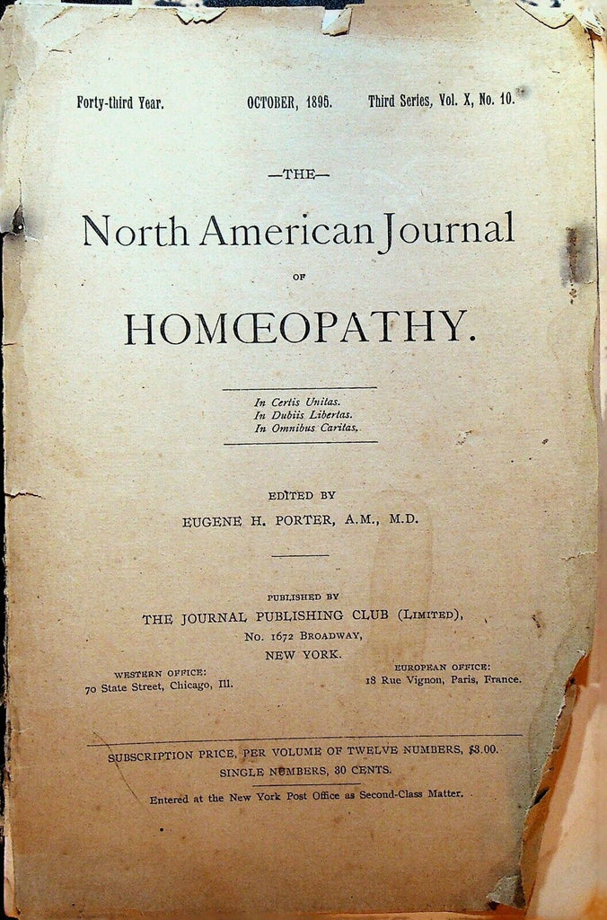 North American Journal of Homoeopathy October 1895 Baptisia Pulmonary Disease