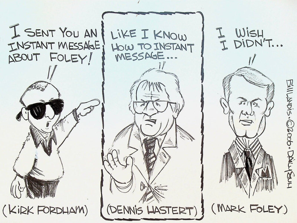 Bill Landis Original Cartoon Art The Villages Daily Sun 2006 Mark Foley