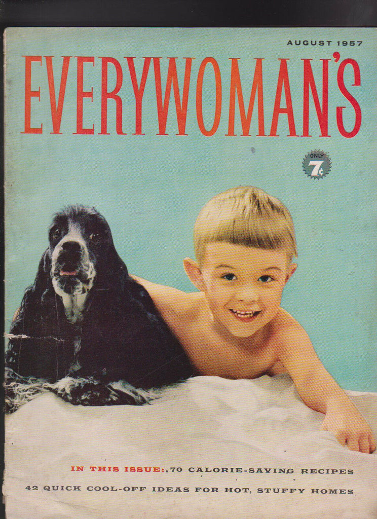 Everywoman's Magazine Basset Hound & Child  Cover  August 1957