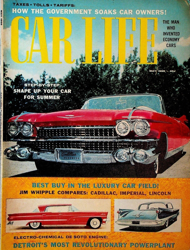 Car Life Magazine May 1959 Ferdinand Porsche Cadillac Imperial Lincoln