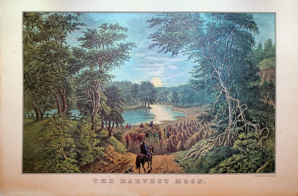 Currier & Ives Calendar Topper 1968 The Harvest Moon