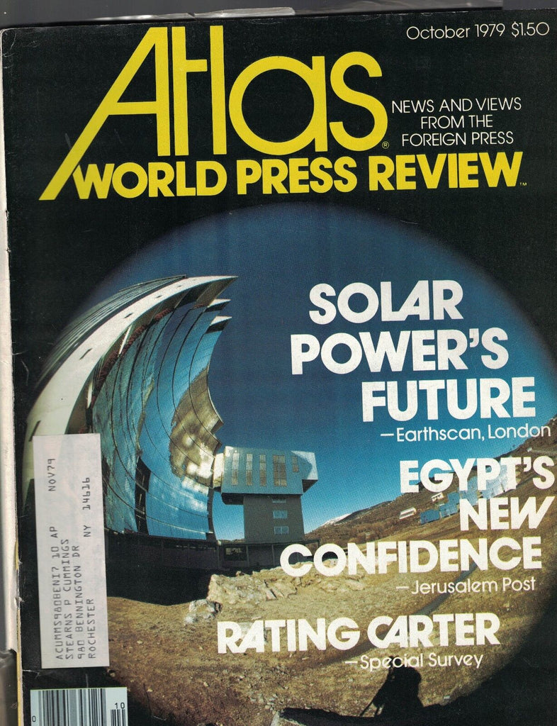 Atlas Magazine October 1979 Solar Power's Future Jimmy Carter Egypt