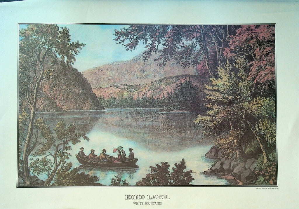 Currier & Ives Calendar Topper 1982 Echo Lake White Mountains NH